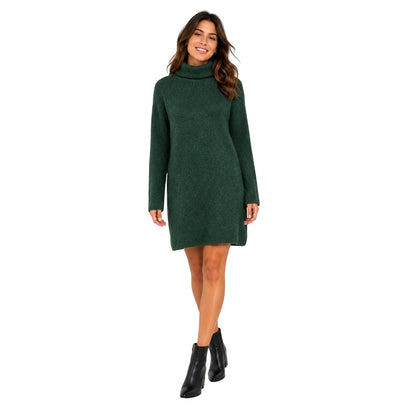 Trek Green - Lifestyle - Pieces Womens-Ladies Turtle Neck Sweater Dress