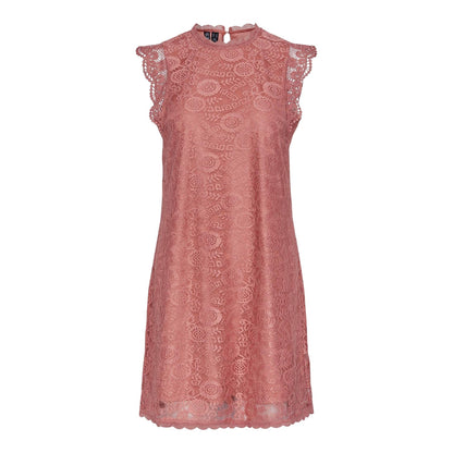 Canyon Rose - Front - Pieces Womens-Ladies Olline Lace Casual Mini Dress