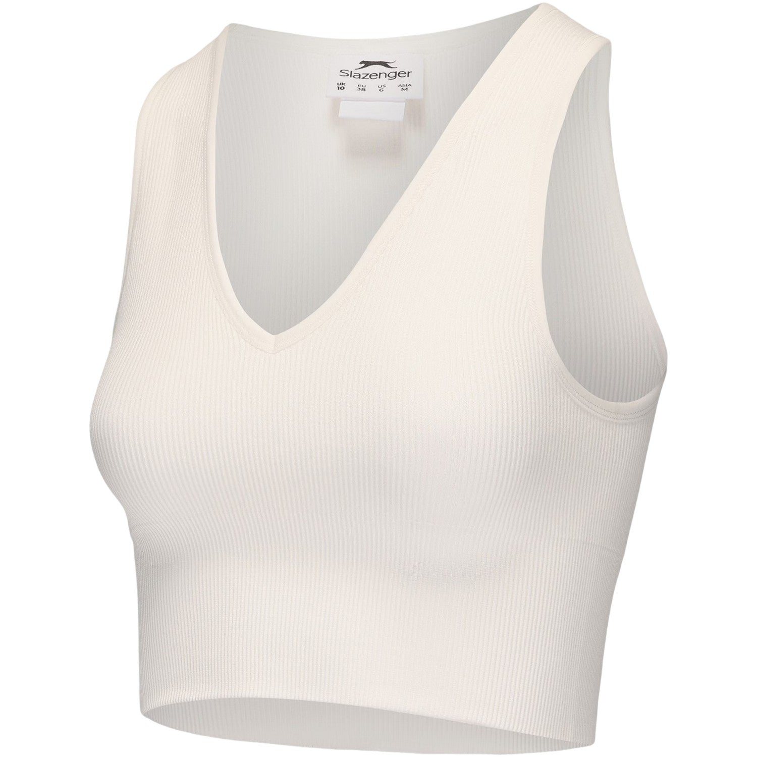 Chocolate-Sugar Swizzle - Side - Slazenger Womens-Ladies V Neck Slim Crop Top (Pack of 2)