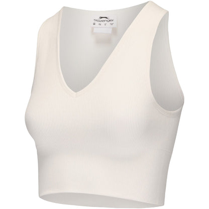 Chocolate-Sugar Swizzle - Side - Slazenger Womens-Ladies V Neck Slim Crop Top (Pack of 2)