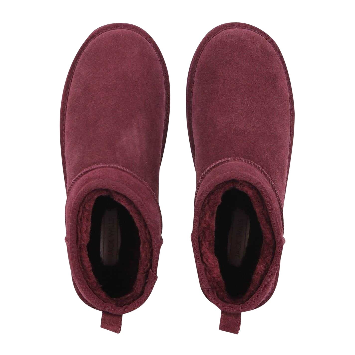 Burgundy - Lifestyle - Jack Wills Womens-Ladies Leather Snug Fit Boots