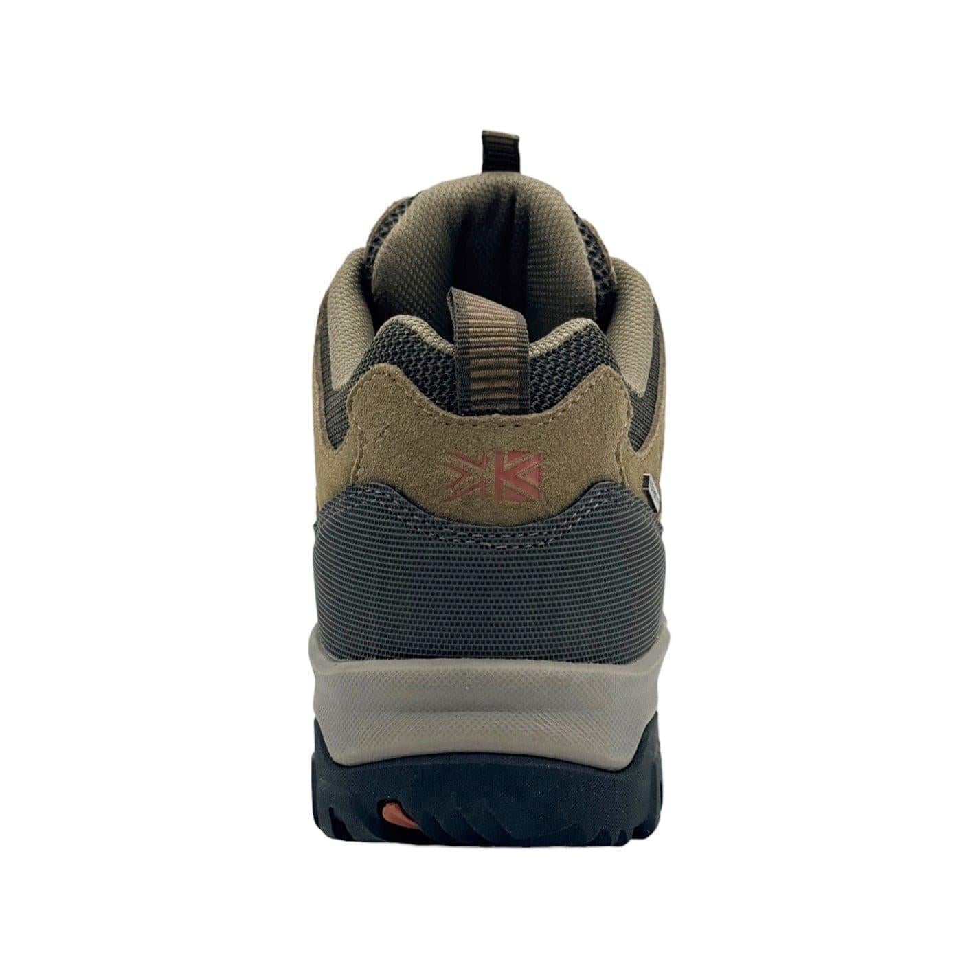 Taupe - Back - Karrimor Mens Mount Suede Low Waterproof Walking Shoes