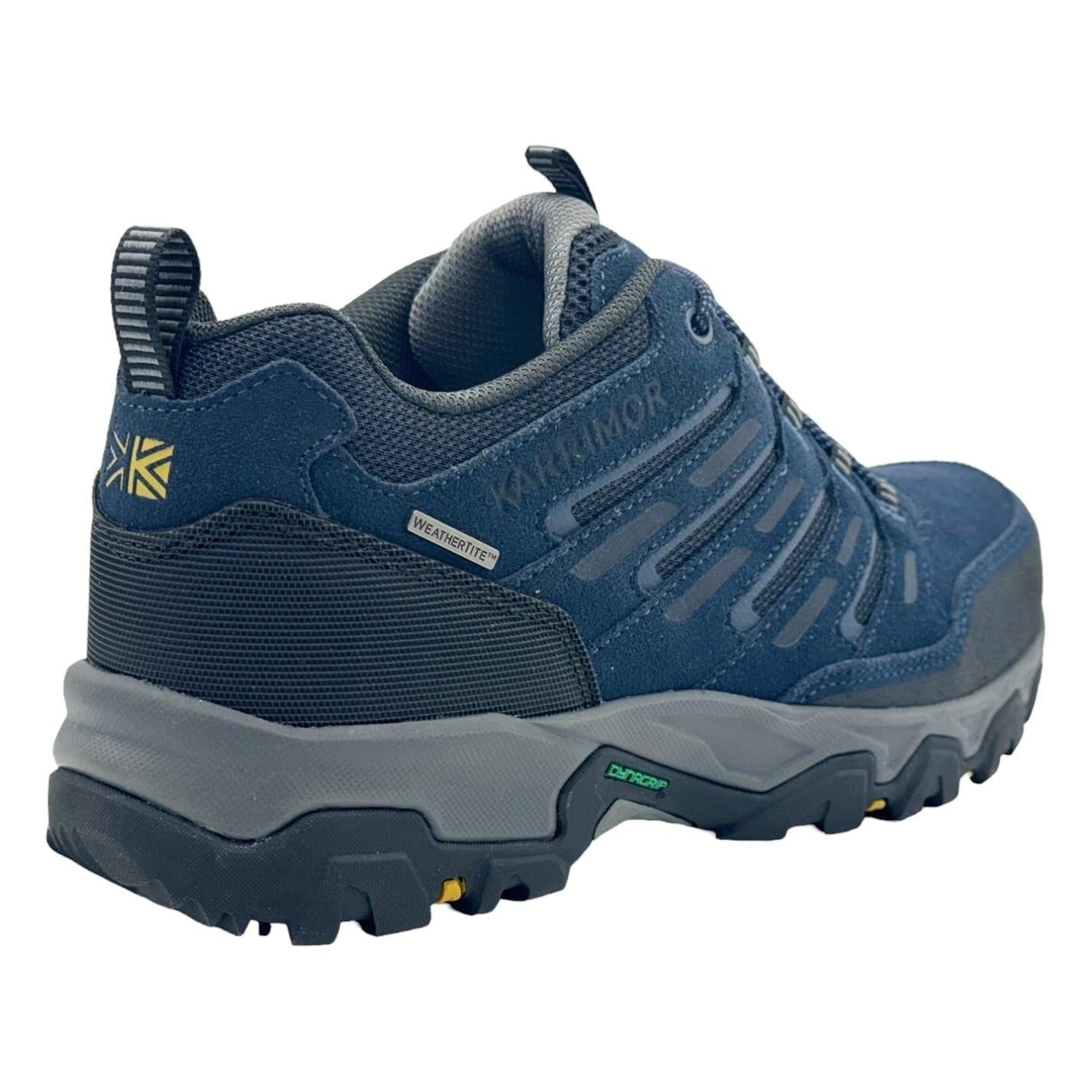 Navy - Side - Karrimor Mens Mount Suede Low Waterproof Walking Shoes