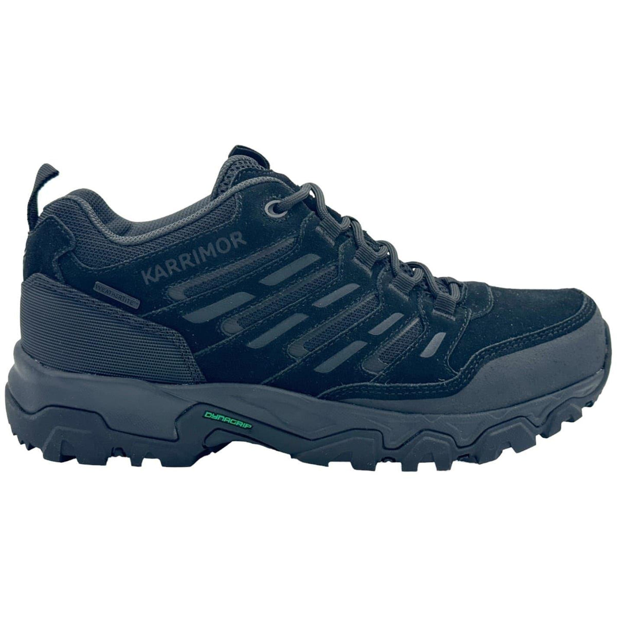 Black - Front - Karrimor Mens Mount Suede Low Waterproof Walking Shoes