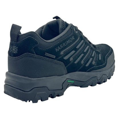 Black - Side - Karrimor Mens Mount Suede Low Waterproof Walking Shoes