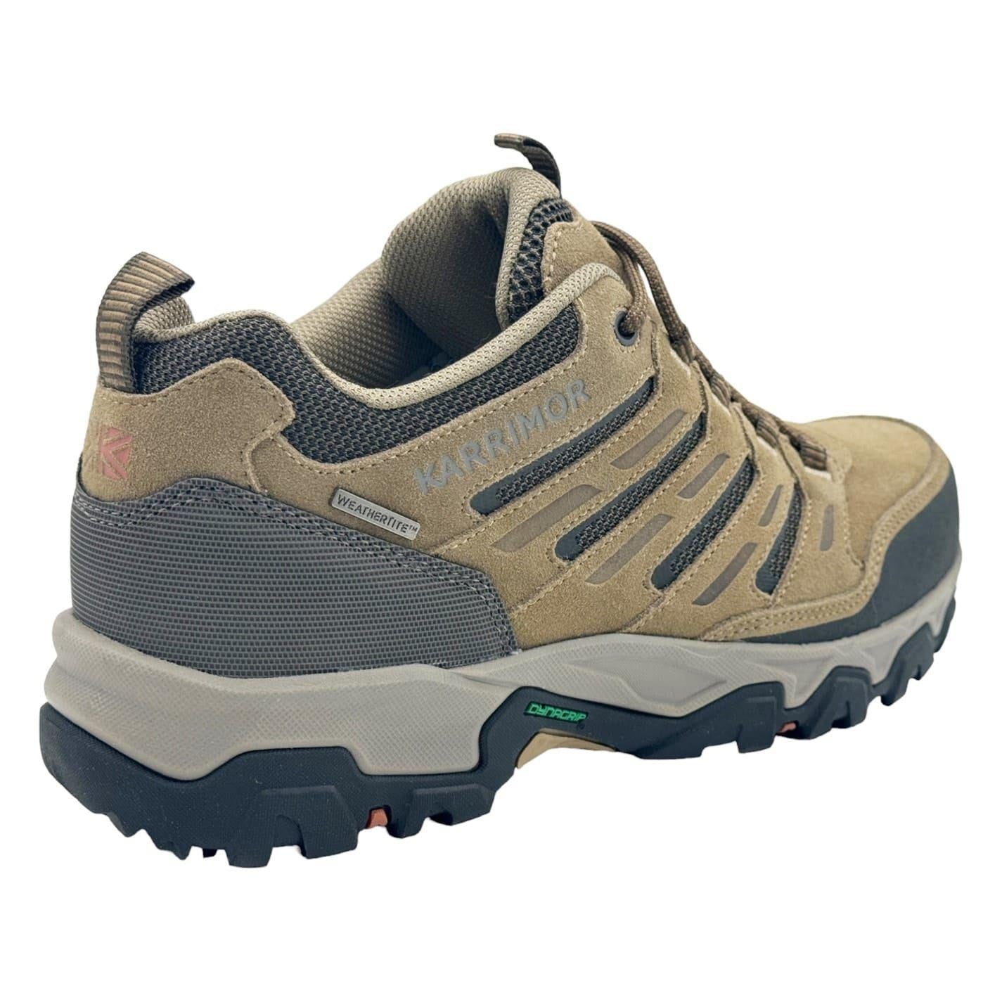 Taupe - Side - Karrimor Mens Mount Suede Low Waterproof Walking Shoes