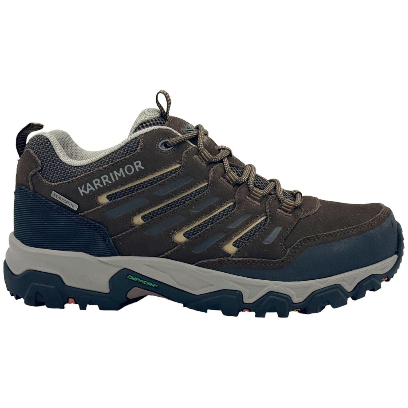 Brown - Front - Karrimor Mens Mount Suede Low Waterproof Walking Shoes