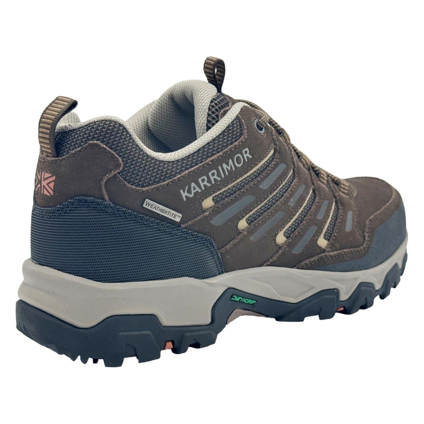 Brown - Side - Karrimor Mens Mount Suede Low Waterproof Walking Shoes