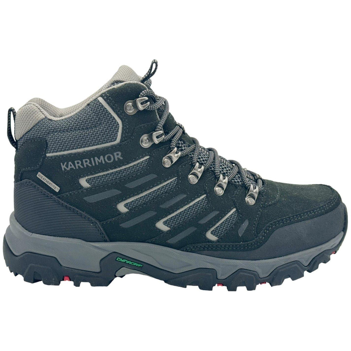 Black-Grey - Front - Karrimor Mens Mount Mid Leather Waterproof Walking Boots