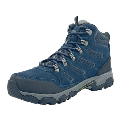 Navy - Pack Shot - Karrimor Mens Mount Mid Leather Waterproof Walking Boots