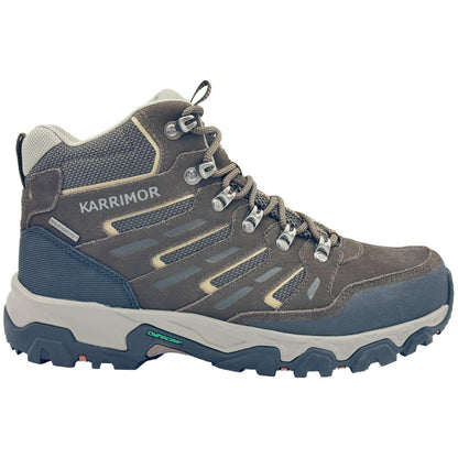 Brown - Front - Karrimor Mens Mount Mid Leather Waterproof Walking Boots