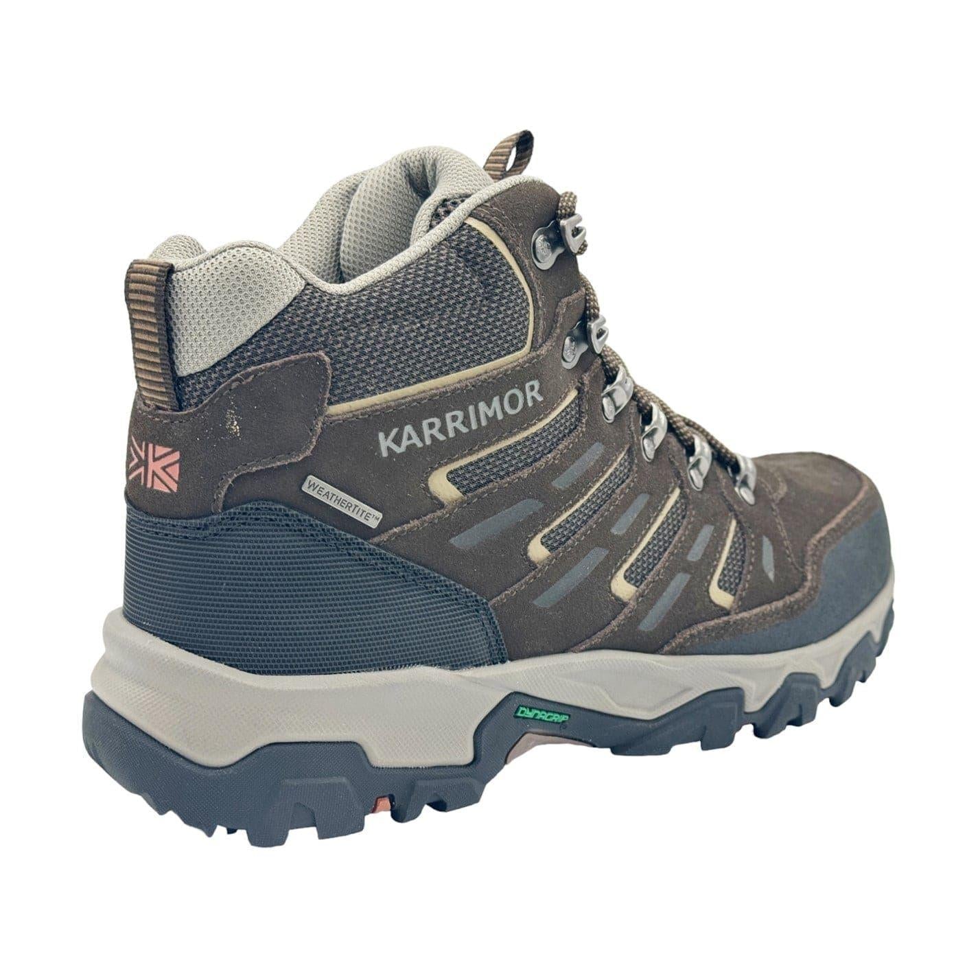 Brown - Side - Karrimor Mens Mount Mid Leather Waterproof Walking Boots