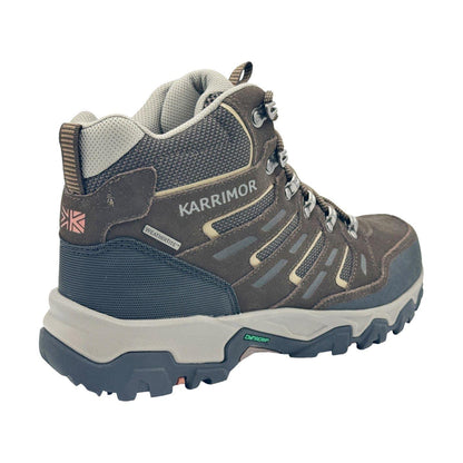 Brown - Side - Karrimor Mens Mount Mid Leather Waterproof Walking Boots