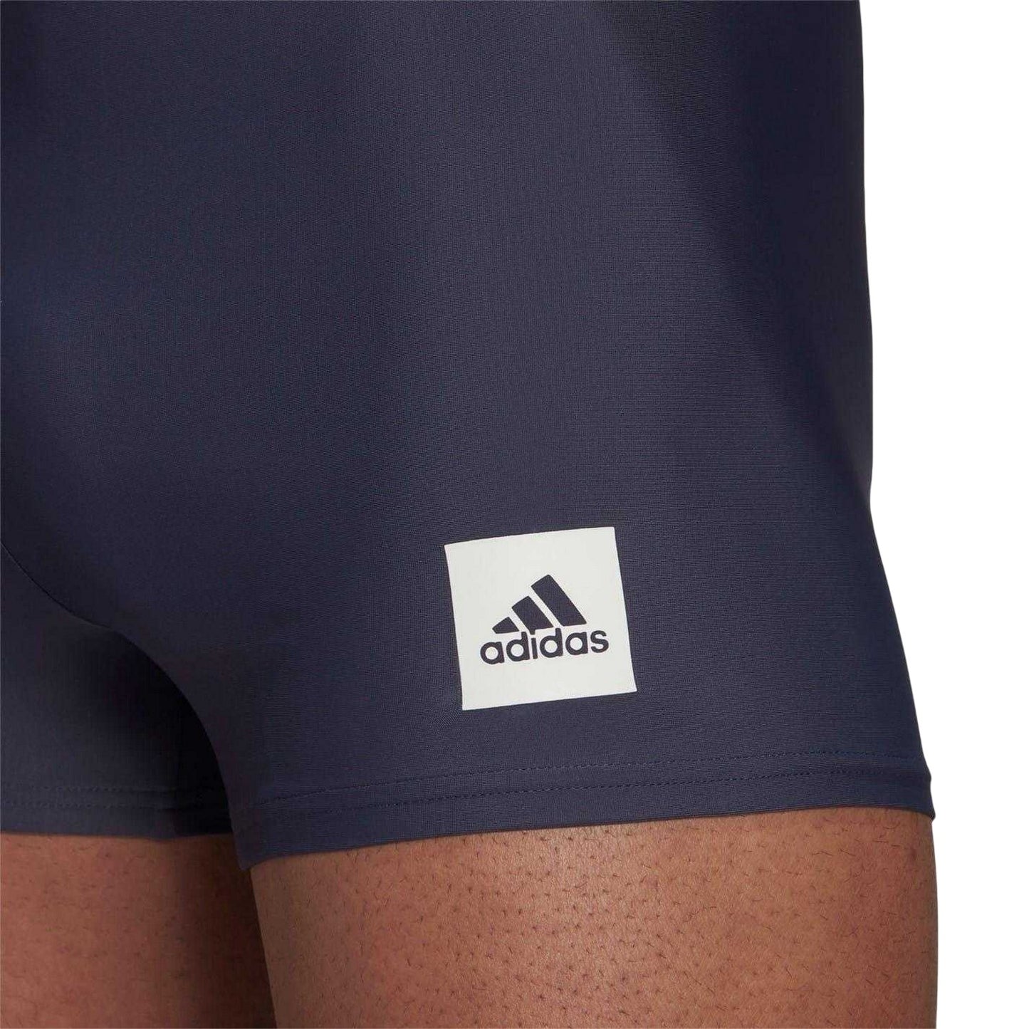 Navy - Side - Adidas Mens Solid Swim Shorts