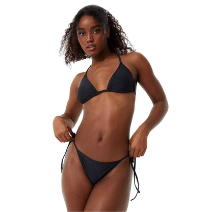 Black - Side - Jack Wills Womens-Ladies Triangle Side Tie Bikini Bottoms