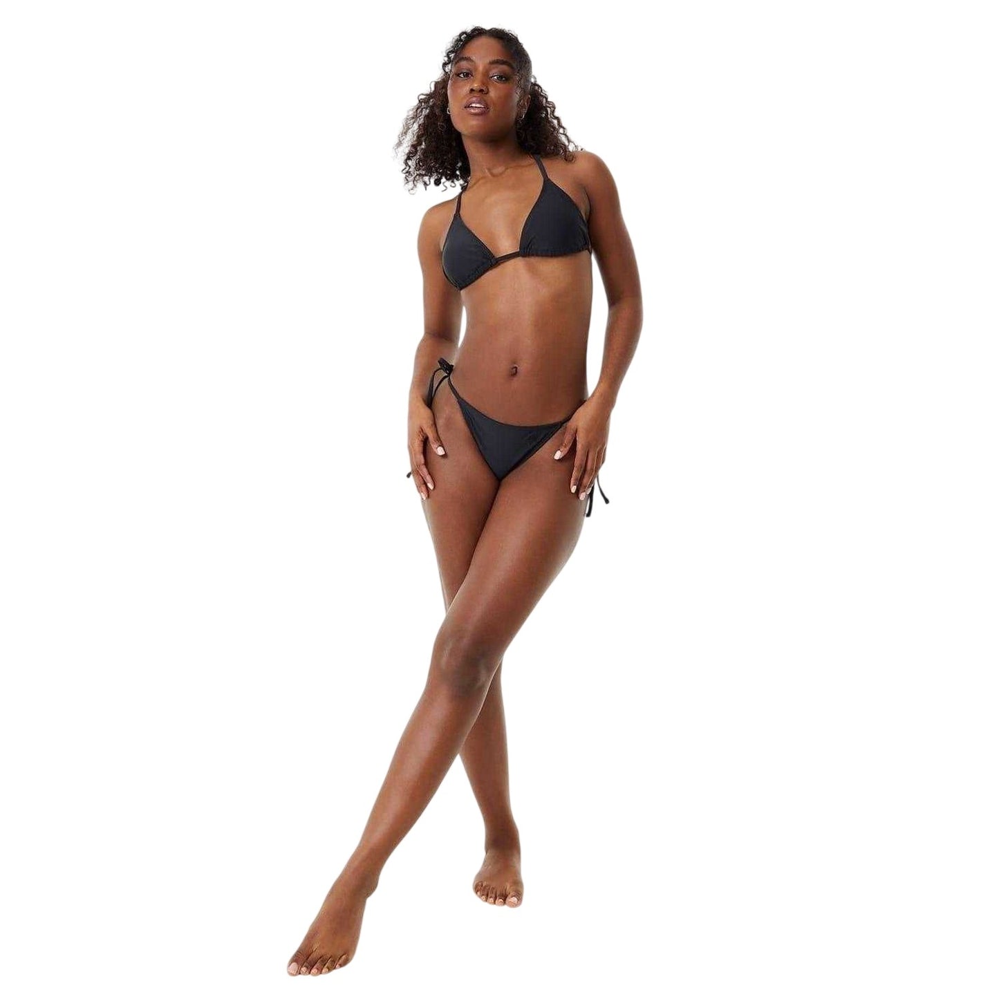 Black - Lifestyle - Jack Wills Womens-Ladies Triangle Side Tie Bikini Bottoms
