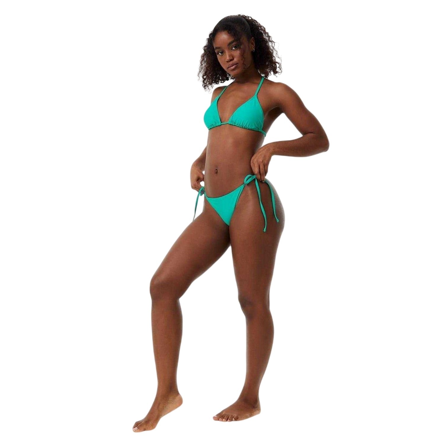Green - Lifestyle - Jack Wills Womens-Ladies Triangle Side Tie Bikini Bottoms