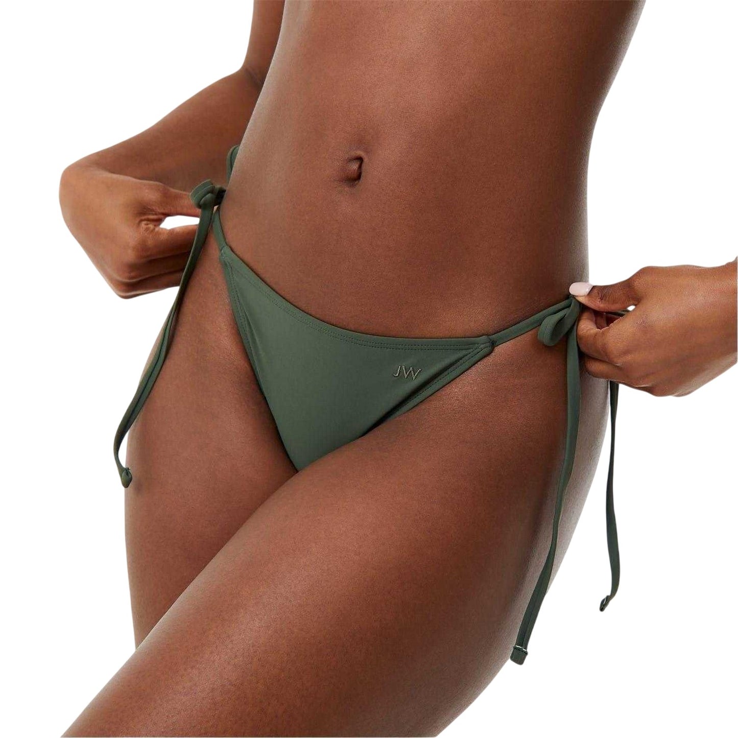 Khaki Green - Front - Jack Wills Womens-Ladies Triangle Side Tie Bikini Bottoms