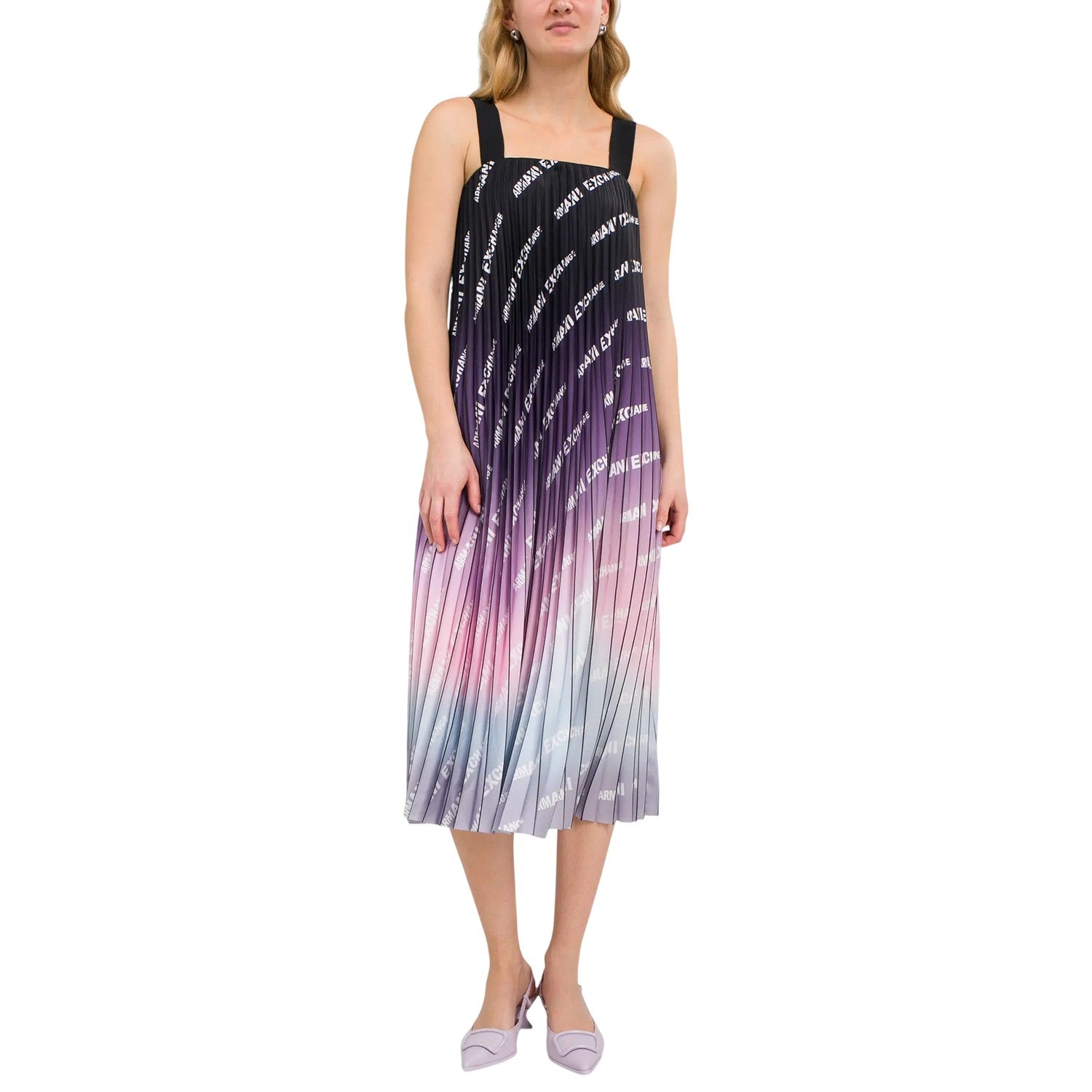 Multicoloured - Lifestyle - Armani Exchange Womens-Ladies Ombre Plisse Mini Dress