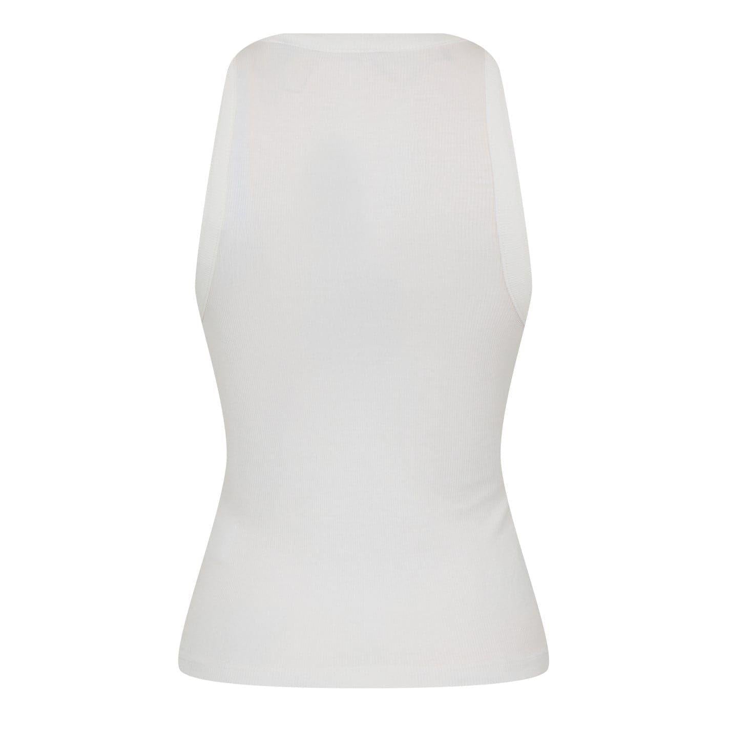 Vintage White - Back - Jack Wills Womens-Ladies Ribbed Henley Slim Vest Top
