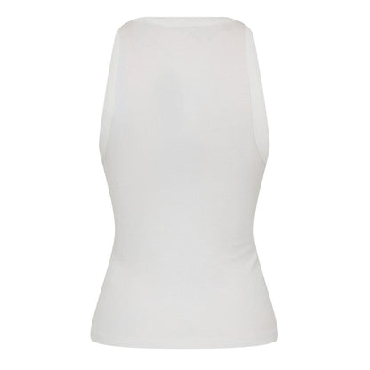 Vintage White - Back - Jack Wills Womens-Ladies Ribbed Henley Slim Vest Top