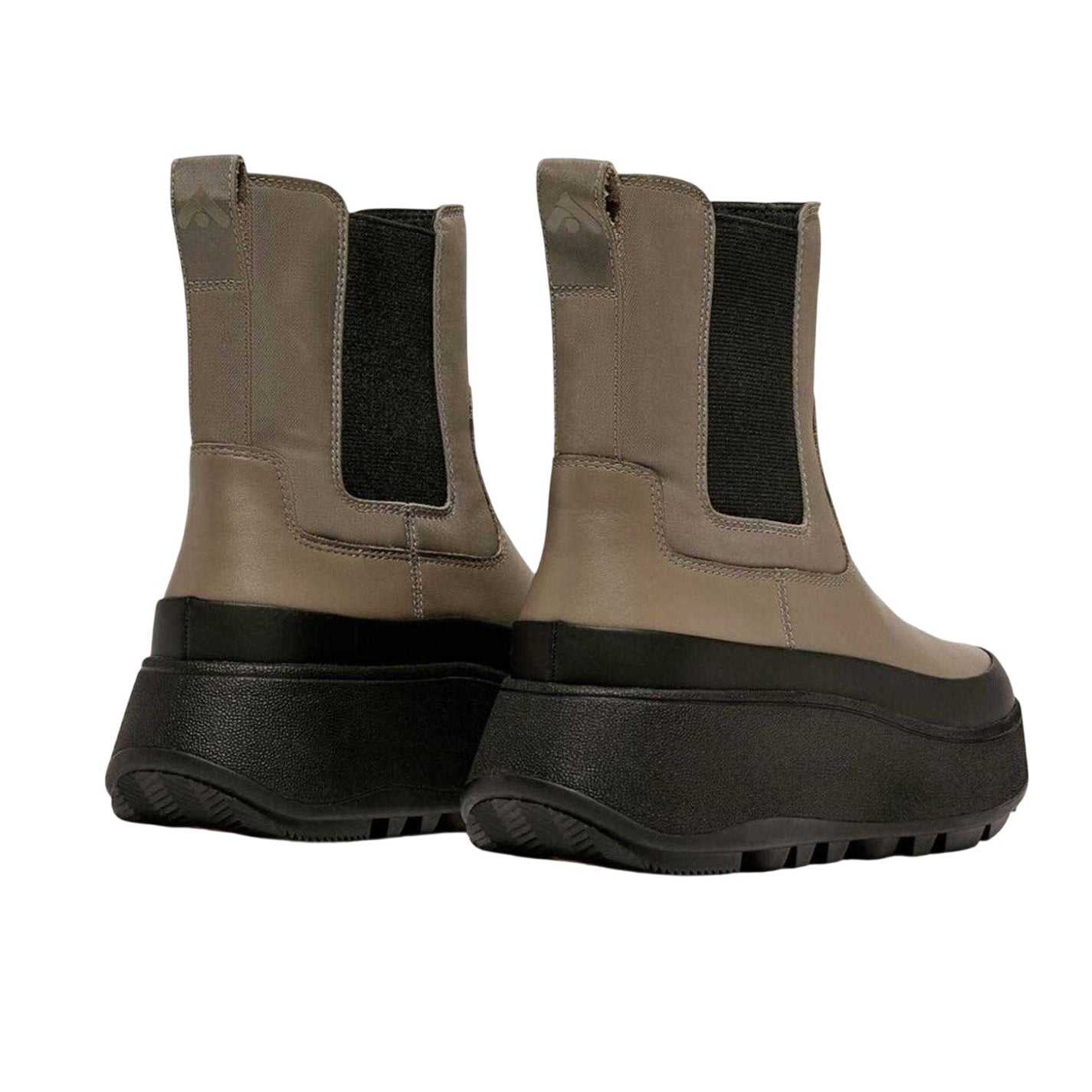 Grey - Back - FitFlop Womens-Ladies Water Resistant Flatform Chelsea Boots