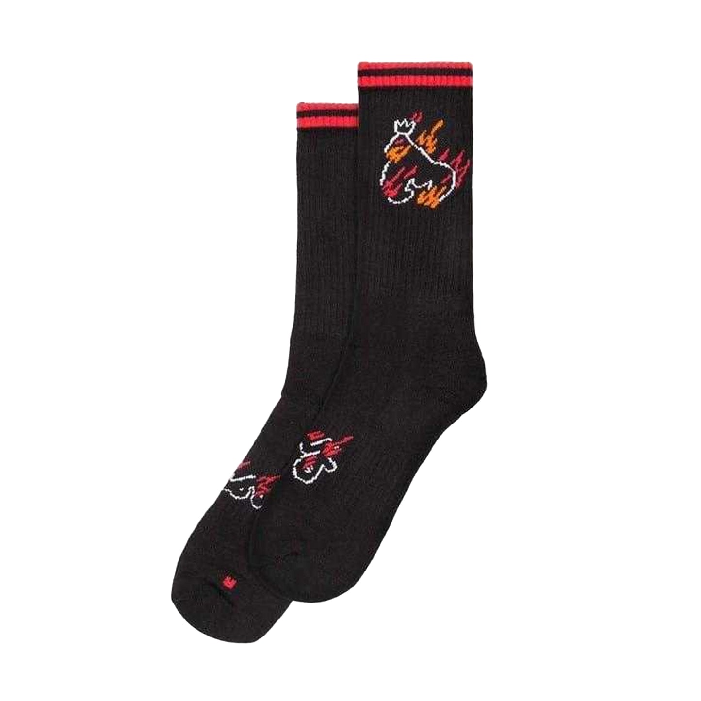 Black - Back - Ape Mens Flaming Crew Socks (Pack of 3)