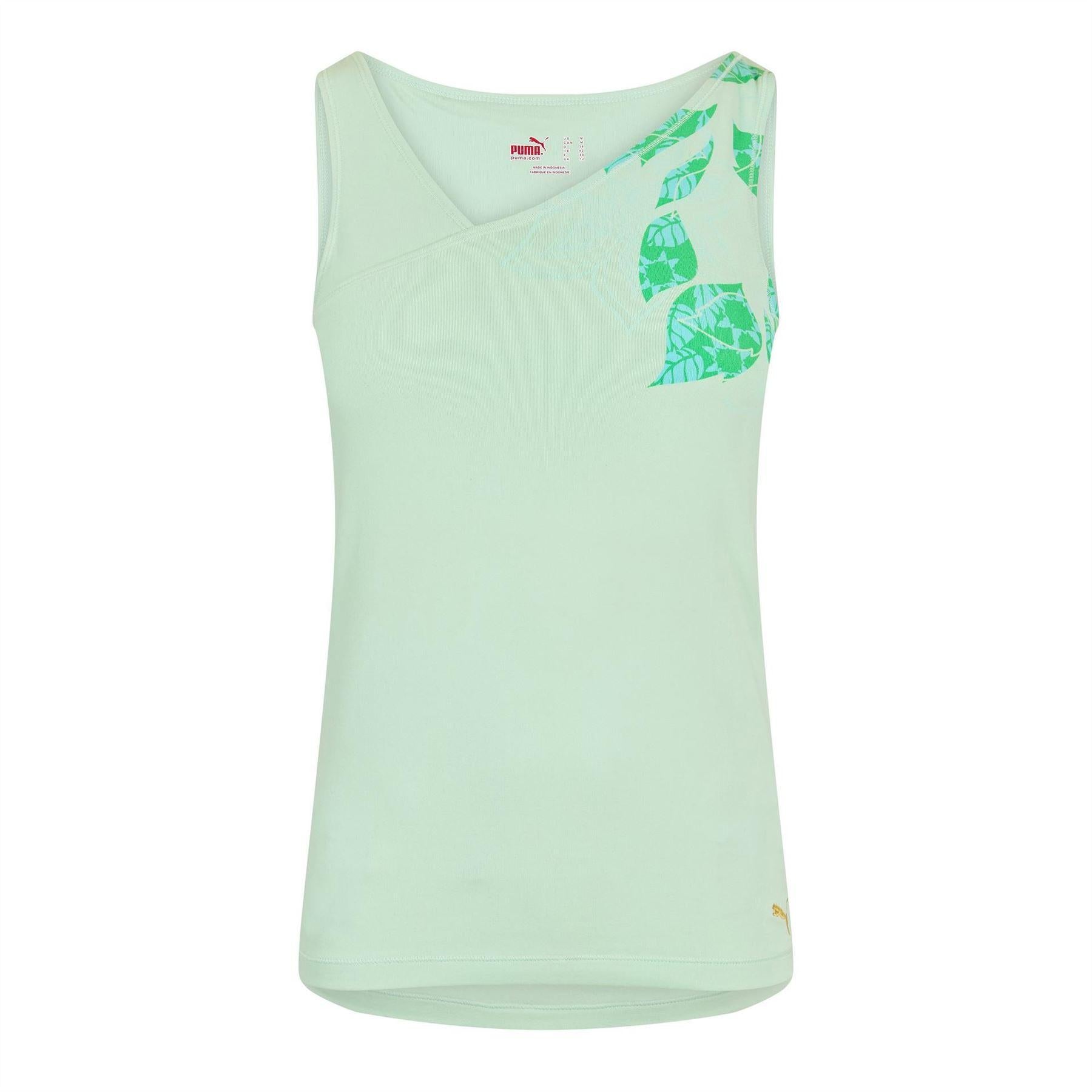 Green - Front - Puma Womens-Ladies Shala Graphic Print Tank Top