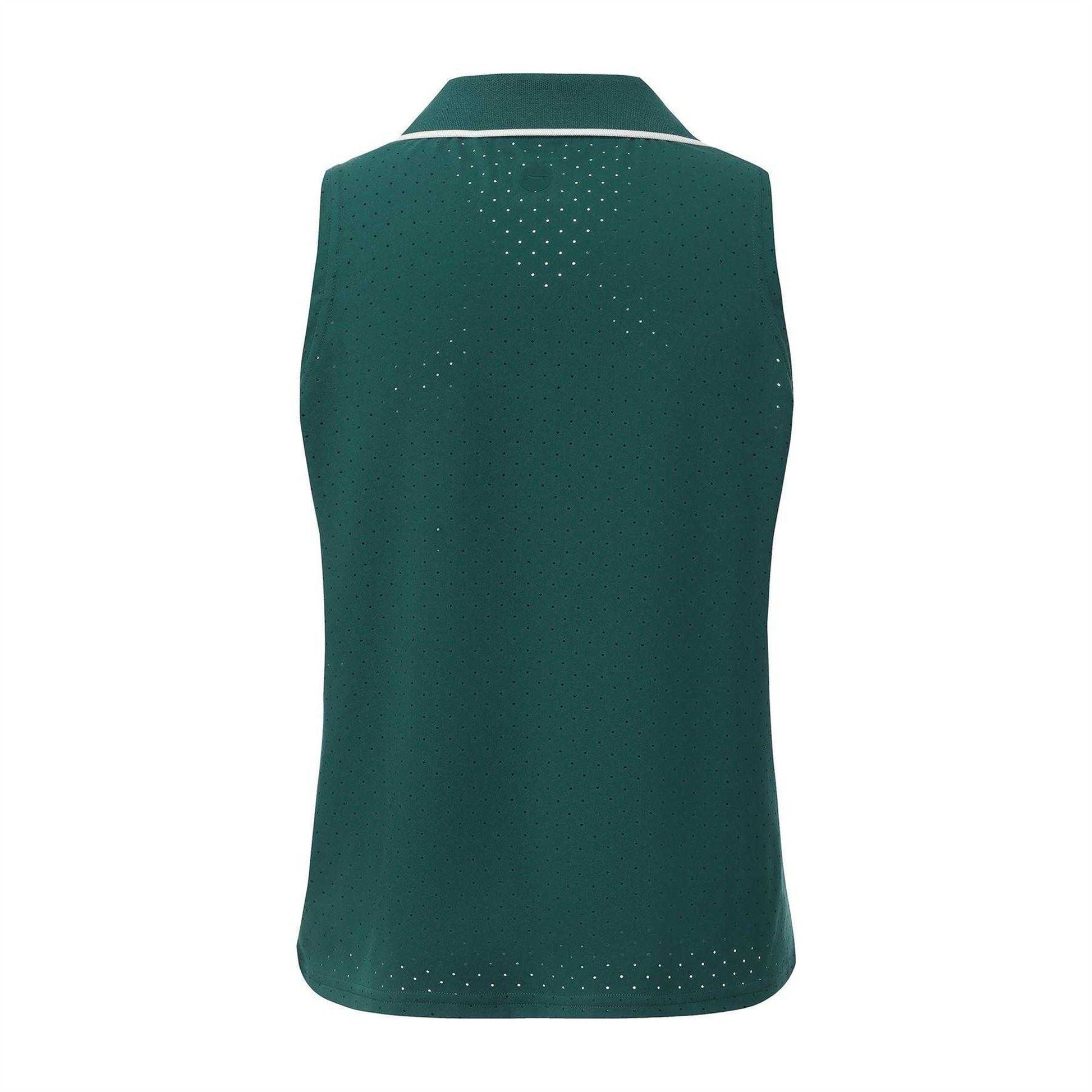 Green - Back - Slazenger Womens-Ladies Sleeveless Polo Shirt