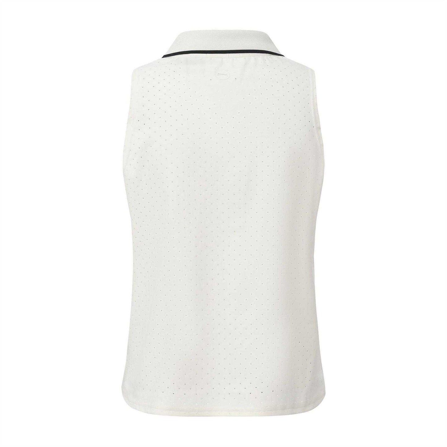 White - Back - Slazenger Womens-Ladies Sleeveless Polo Shirt