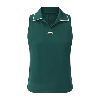 Green - Front - Slazenger Womens-Ladies Sleeveless Polo Shirt