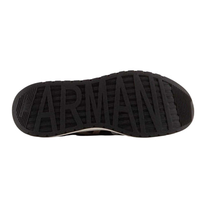 Black-White - Side - Armani Exchange Mens Logo Trainers