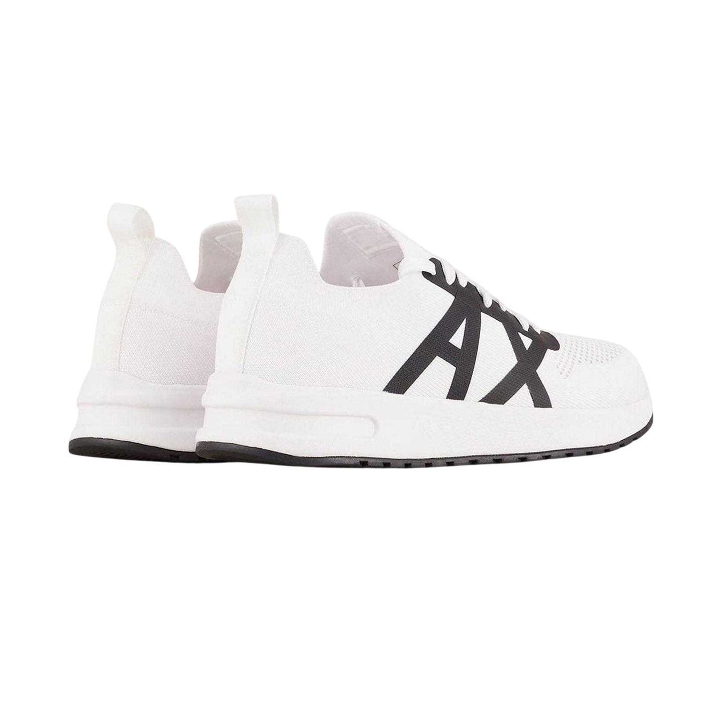 White-Black - Back - Armani Exchange Mens Logo Trainers
