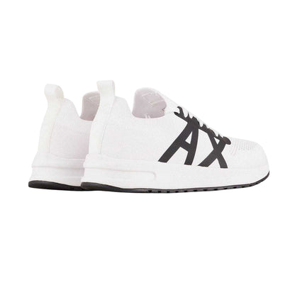 White-Black - Back - Armani Exchange Mens Logo Trainers