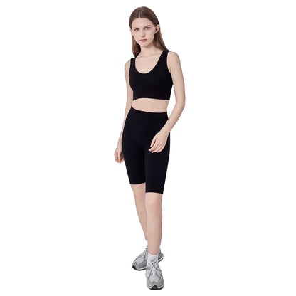 Black - Pack Shot - Miso Womens-Ladies Ribbed Premium Cotton Slim Crop Top