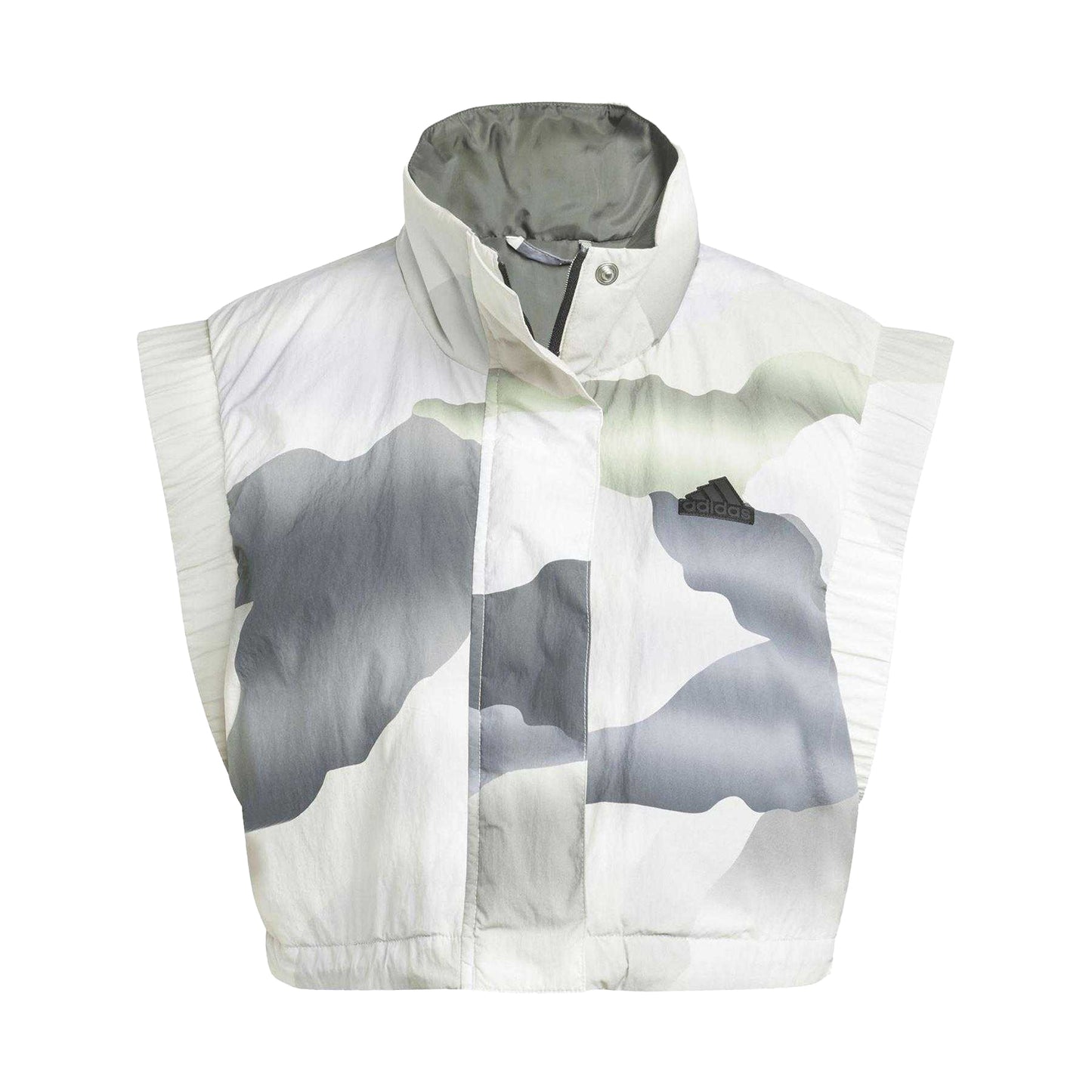 Navy - Front - Adidas Womens-Ladies Camo Padded Crop Top