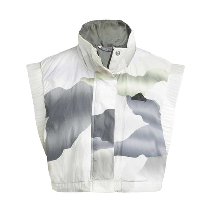Navy - Front - Adidas Womens-Ladies Camo Padded Crop Top