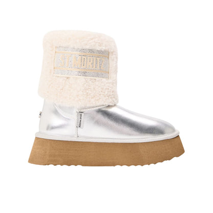 Silver - Front - Steve Madden Womens-Ladies St Moritz Suede Snug Fit Boots
