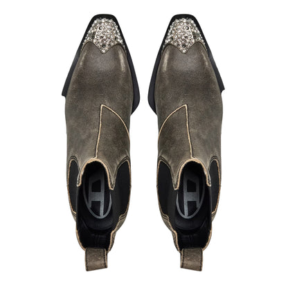 Tobacco Brown - Side - Diesel Womens-Ladies Calmity Leather Chelsea Boots