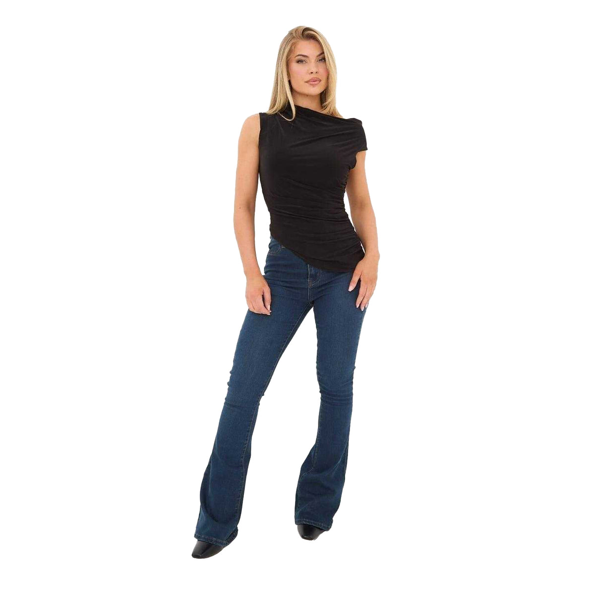 Black - Lifestyle - I Saw It First Womens-Ladies Ruched One Shoulder Top