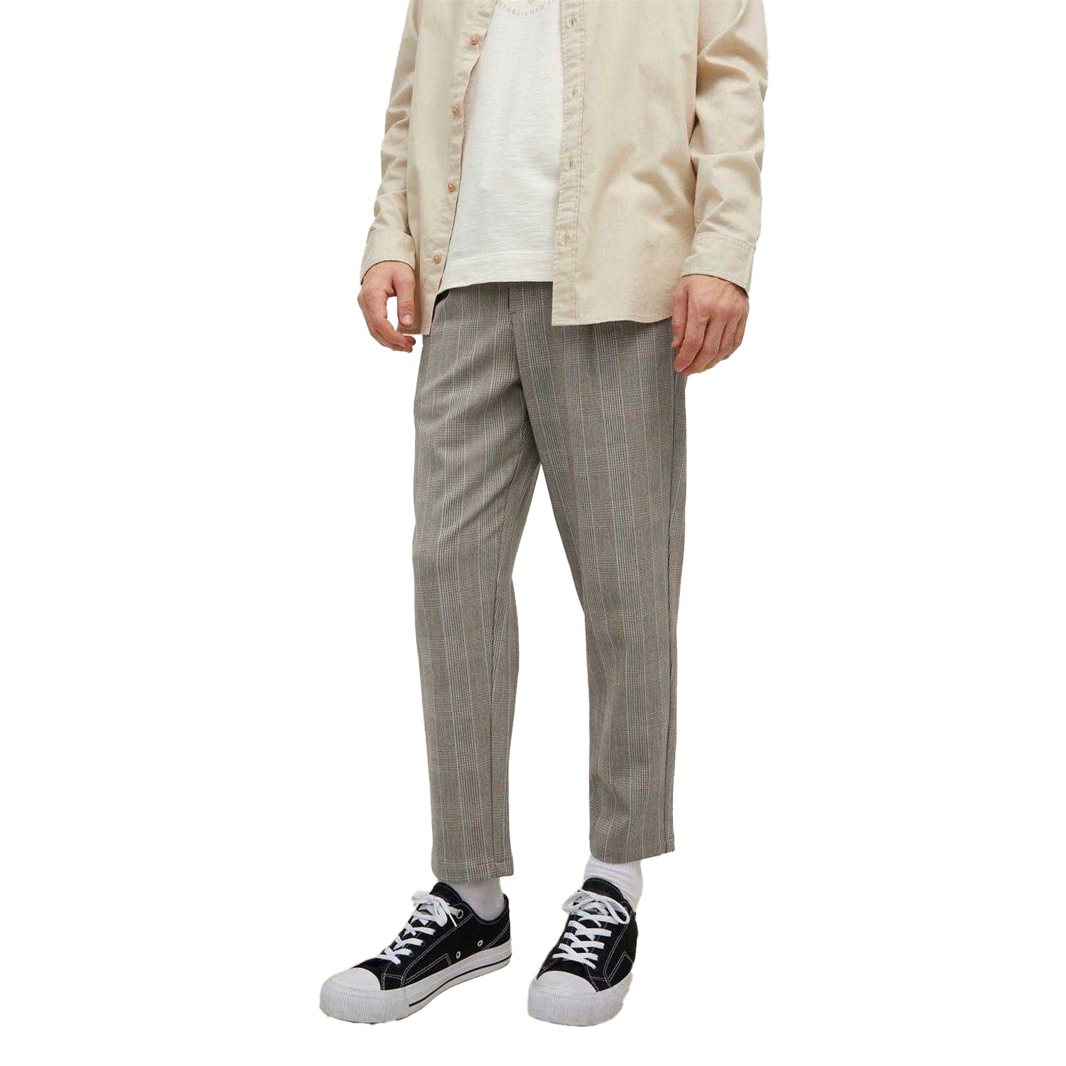 Crockery - Side - Jack And Jones Mens Billcapri Plaid Tapered Chinos