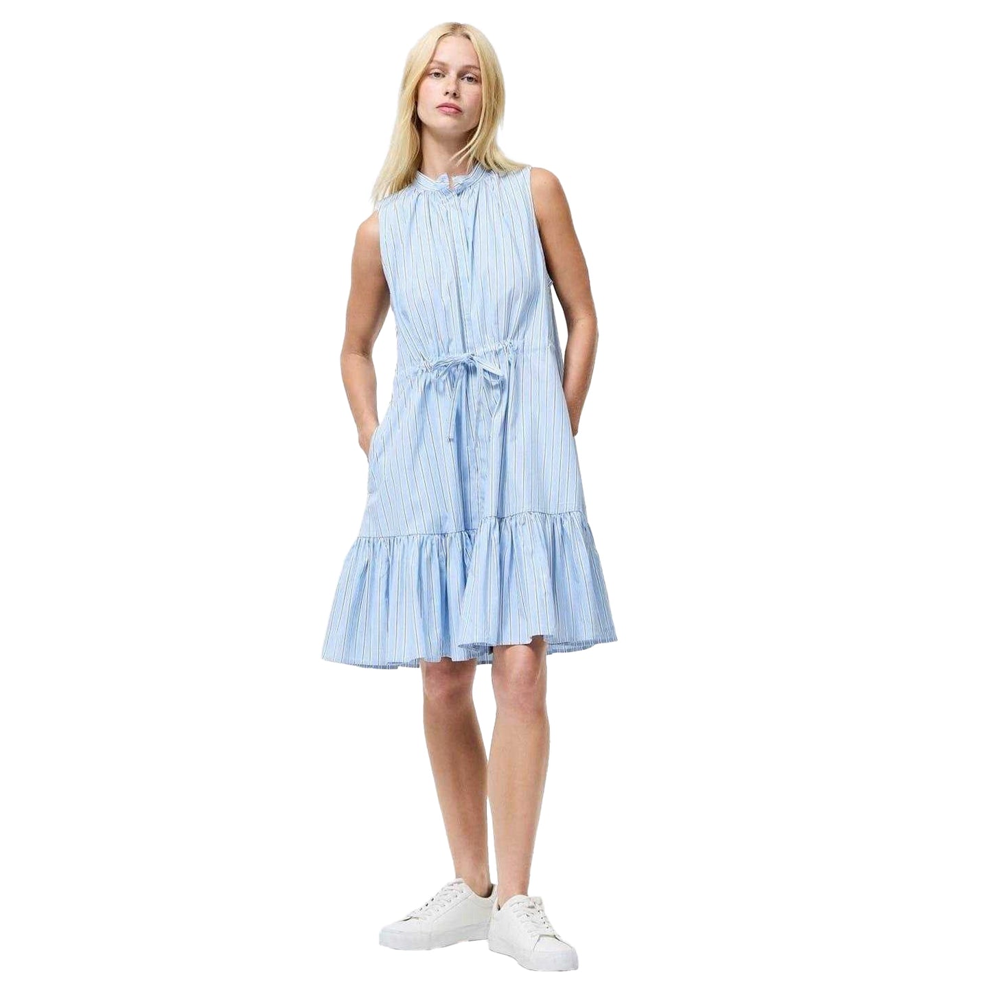 Blue - Lifestyle - French Connection Womens-Ladies Era Tiered High-Neck Dress