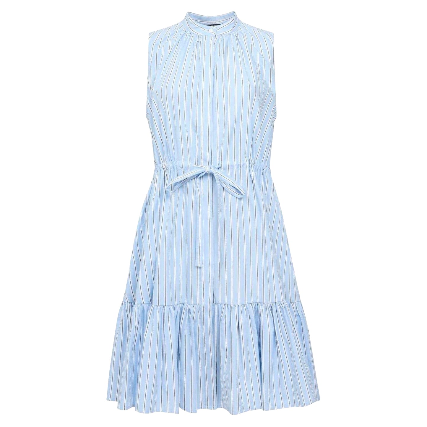 Blue - Front - French Connection Womens-Ladies Era Tiered High-Neck Dress