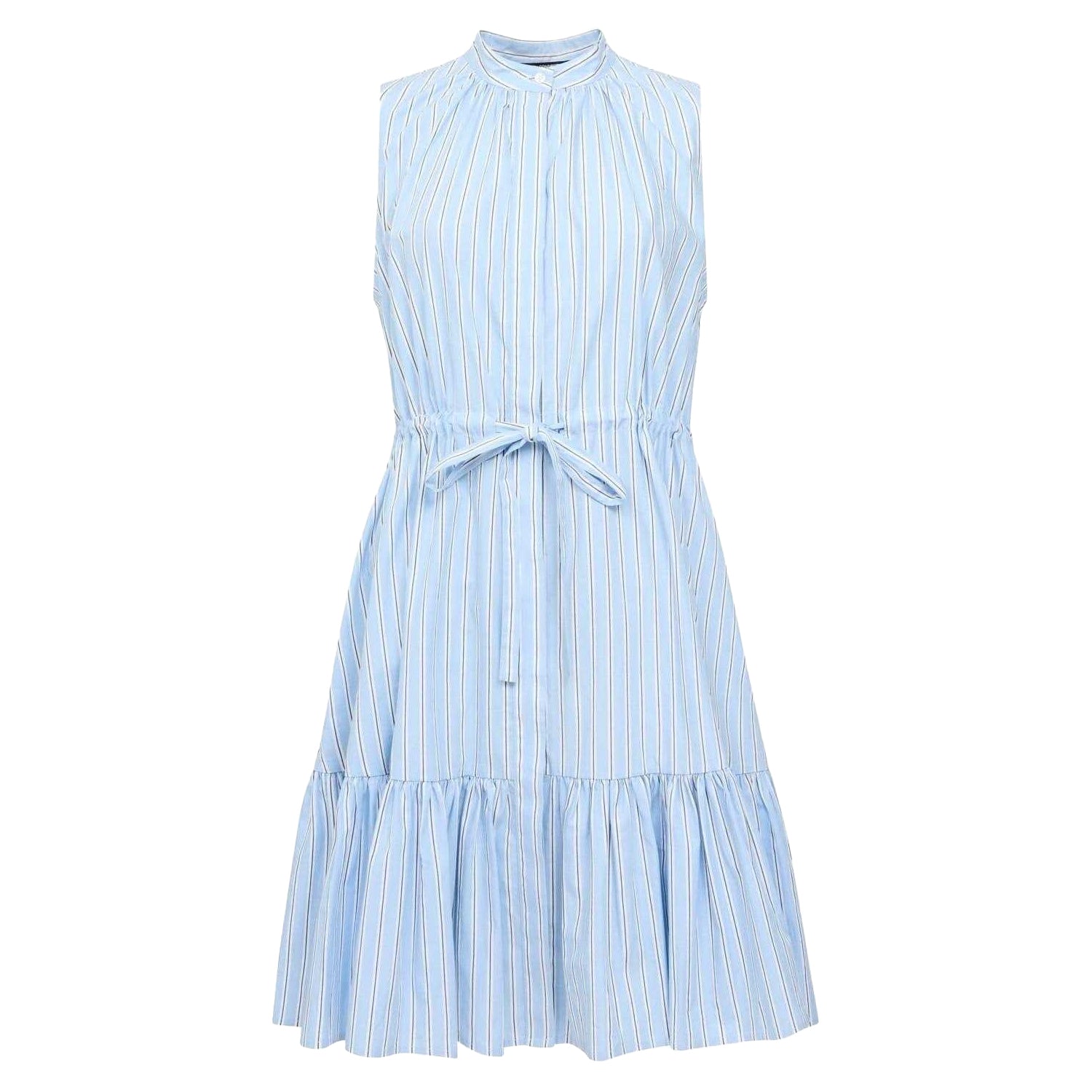 Blue - Front - French Connection Womens-Ladies Era Tiered High-Neck Dress