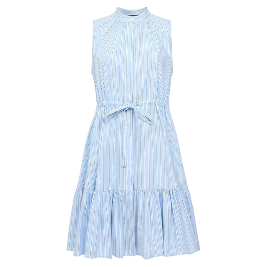 Blue - Front - French Connection Womens-Ladies Era Tiered High-Neck Dress