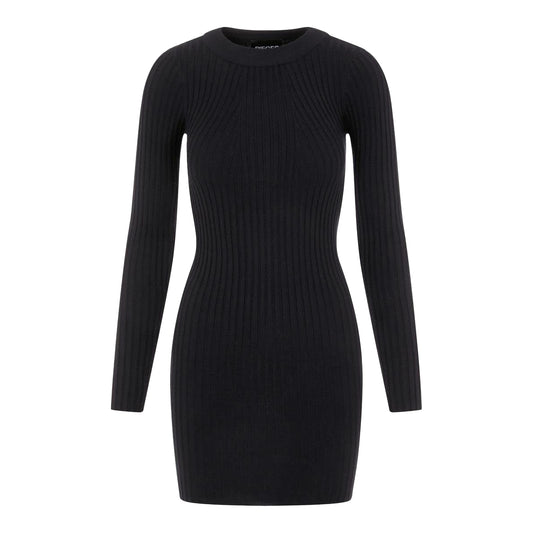 Black - Front - Pieces Womens-Ladies Mini T-Shirt Dress