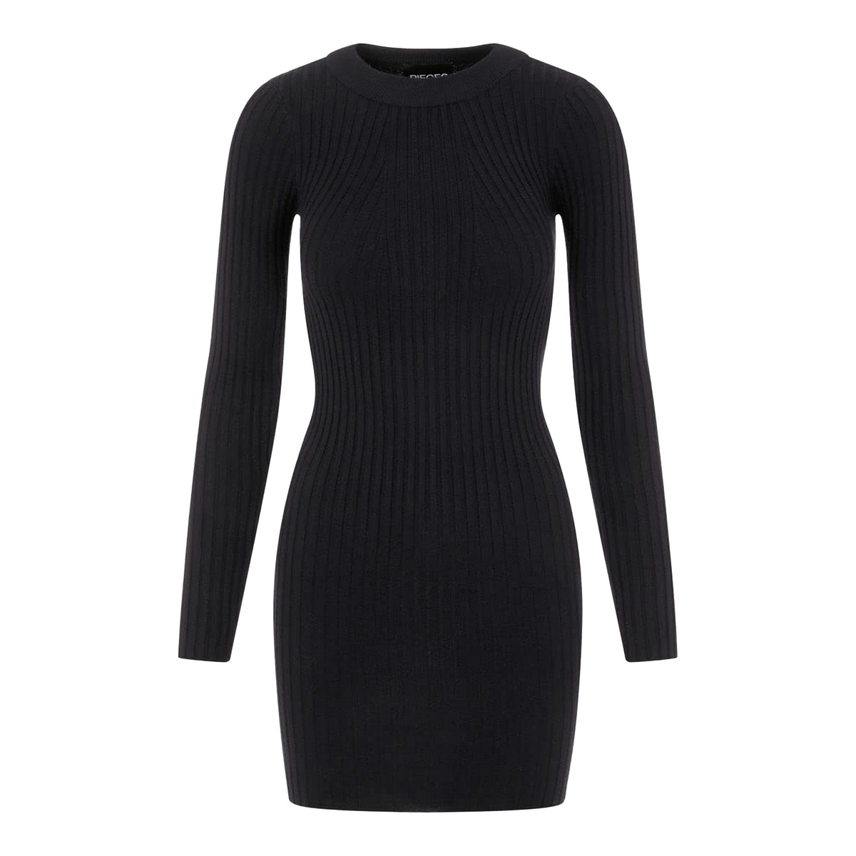 Black - Front - Pieces Womens-Ladies Mini T-Shirt Dress