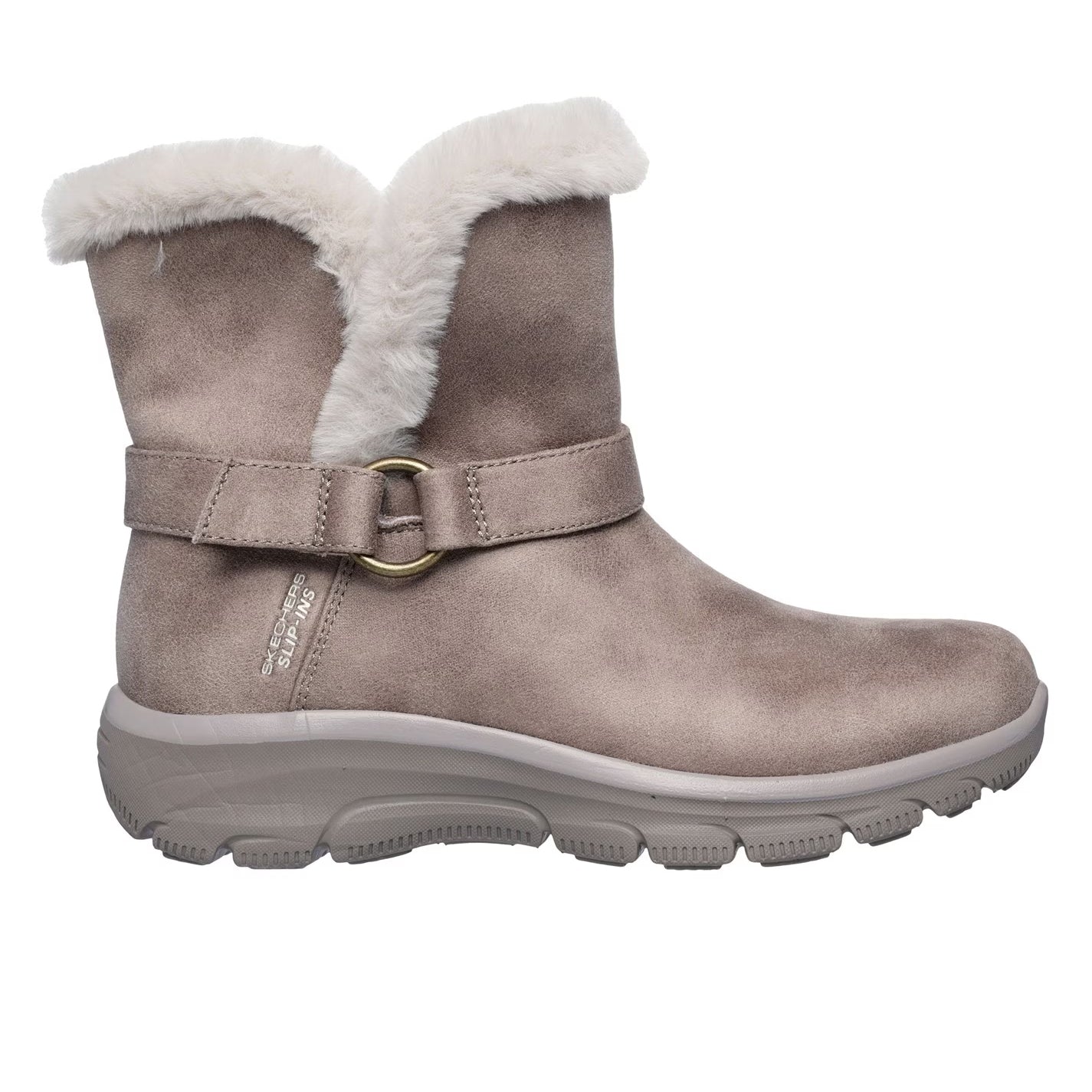 Dark Taupe - Front - Skechers Womens-Ladies Easy Going Dreamers Ankle Boots