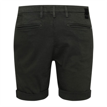 Green - Back - Replay Mens Benni Cotton Blend Chino Shorts