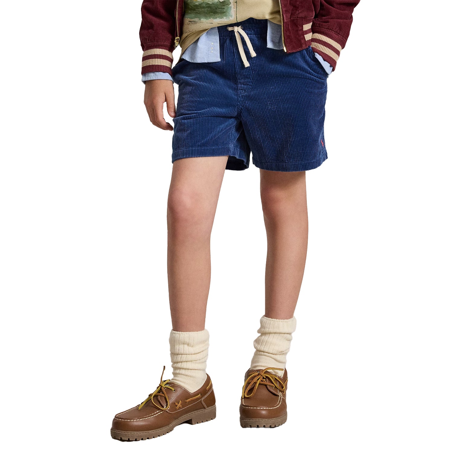 Classic Blue - Side - Ralph Lauren Boys Corduroy Chino Shorts
